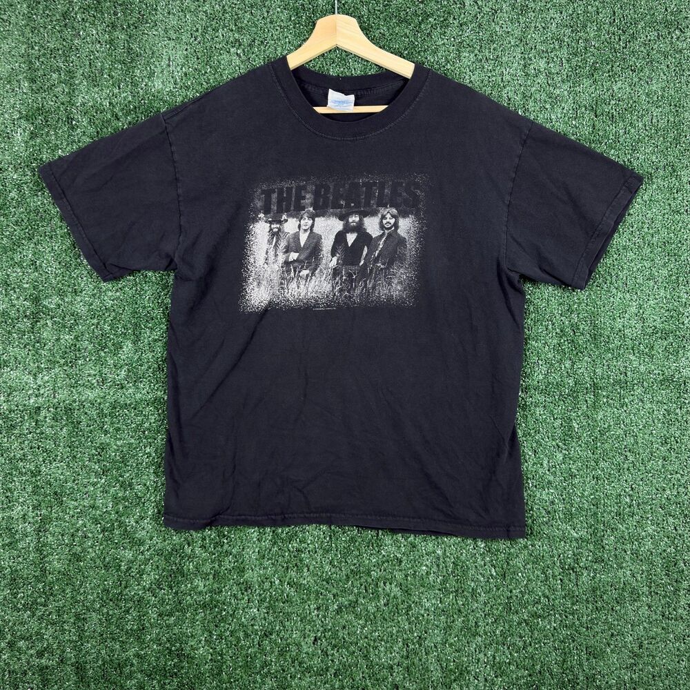 The Beatles Vintage 2003 T Shirt Mens L Black Graphic Tee Rock Band Music Y2K